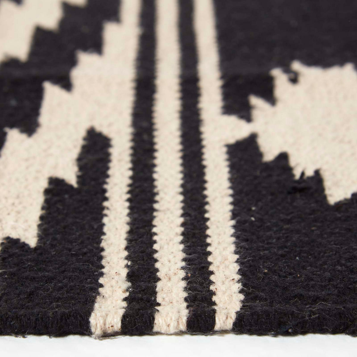 KELIM-TEPPICH Dinan handgewebt 90/150 cm - Schwarz, Textil (90/150cm) - Homescapes