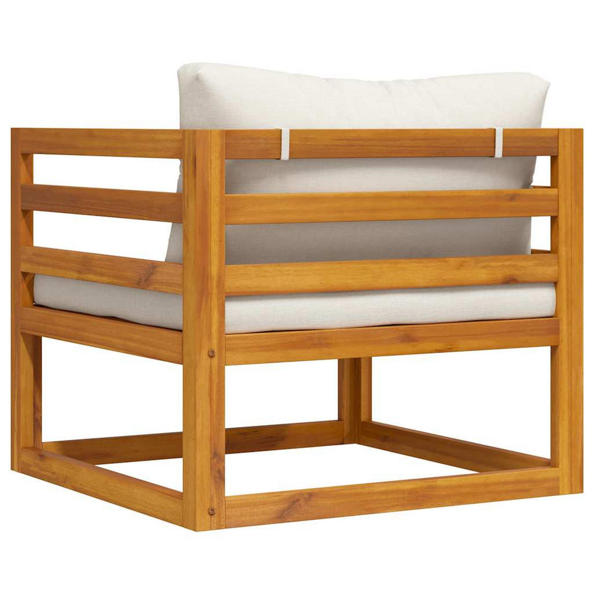 GARTENSTUHL Mit Cremeweissen Auflagen Massivholz Akazie - Creme, Holz/Textil (72/60/72cm) - vidaXL