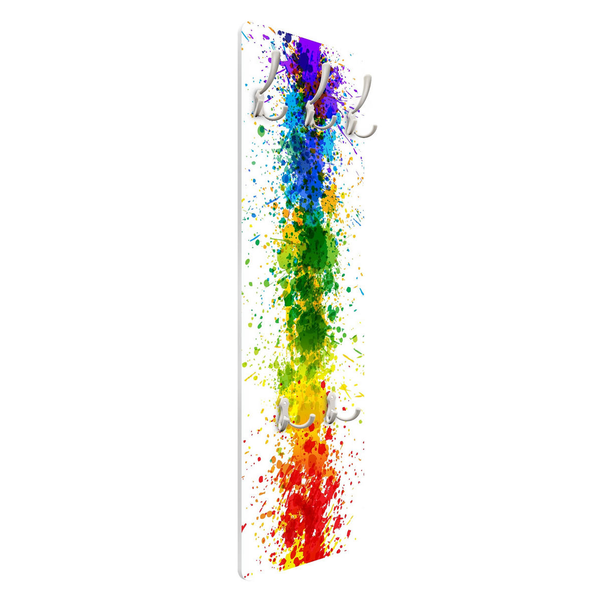 WANDGARDEROBE - Rainbow Splatter 34/105 cm - Multicolor, Holzwerkstoff (34/105/1.6cm) - Bilderwelten