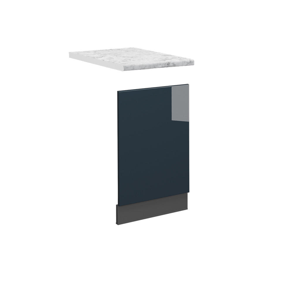 FRONTBLENDE Fame-Line Dunkelblau Hochglanz 45 cm, AP Marmor - Anthrazit/Dunkelblau, Holzwerkstoff (45/67.4/1.6cm) - Vicco