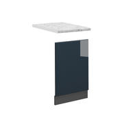 FRONTBLENDE Fame-Line Dunkelblau Hochglanz 45 cm, AP Marmor - Anthrazit/Dunkelblau, Holzwerkstoff (45/67.4/1.6cm) - Vicco