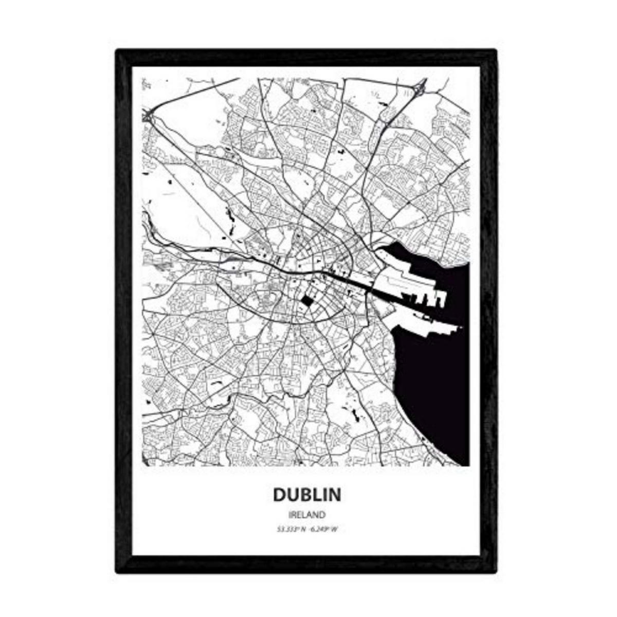 POSTER Dublin - Irland A4 Rahmenlos - Klar, Papier (29.7/5/21cm) - Nacnic