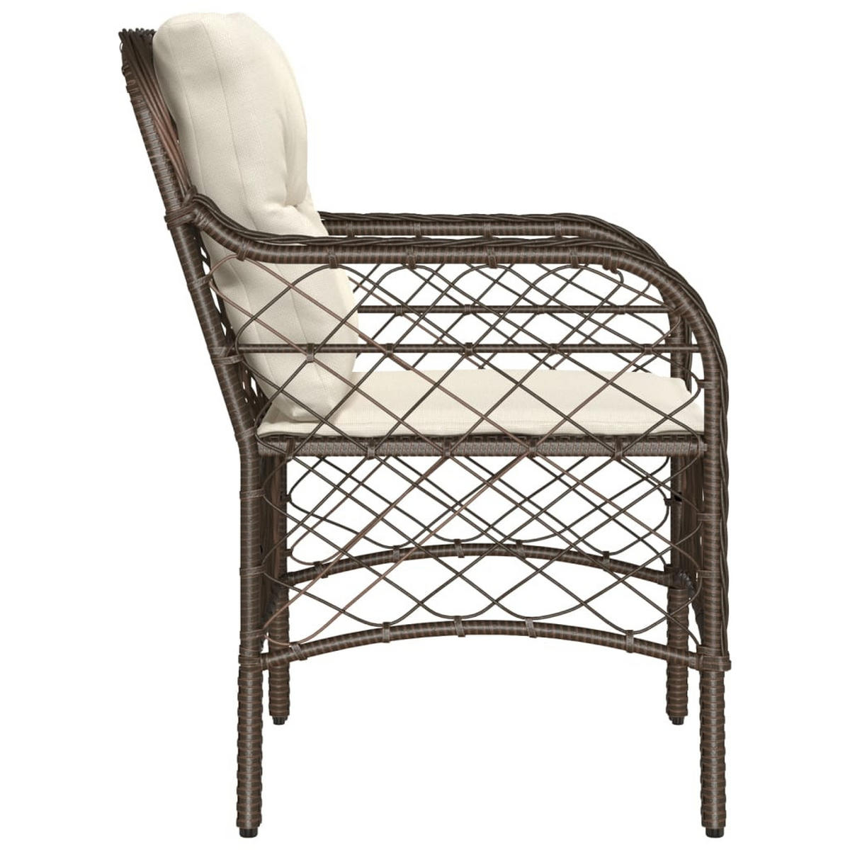 GARTENSTÜHLE Mit Kissen 2er Set Braun Poly Rattan - Braun, Kunststoff (58.5/86/67cm) - vidaXL
