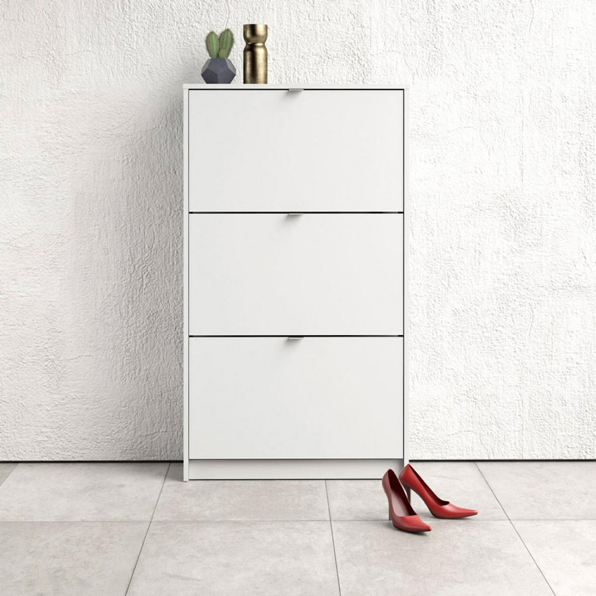 SCHUHKIPPER weiß - Weiß, Holzwerkstoff (70/124/24cm) - ebuy24