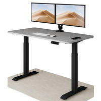 SCHREIBTISCH Elektrisch Höhenverstellbarer HomeOne 140x70cm Schwarz/Grau mit Memory-Funktion, Anti-Kollisions Technologie - Schwarz/Grau, Holzwerkstoff (70/140/72cm) - Desktronic