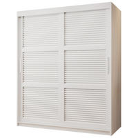 SCHWEBETÜRENSCHRANK 200/150/62 2-türig - Silberfarben/Weiß, Holz/Kunststoff (150/200/62cm) - MÖBEL KRYSPOL