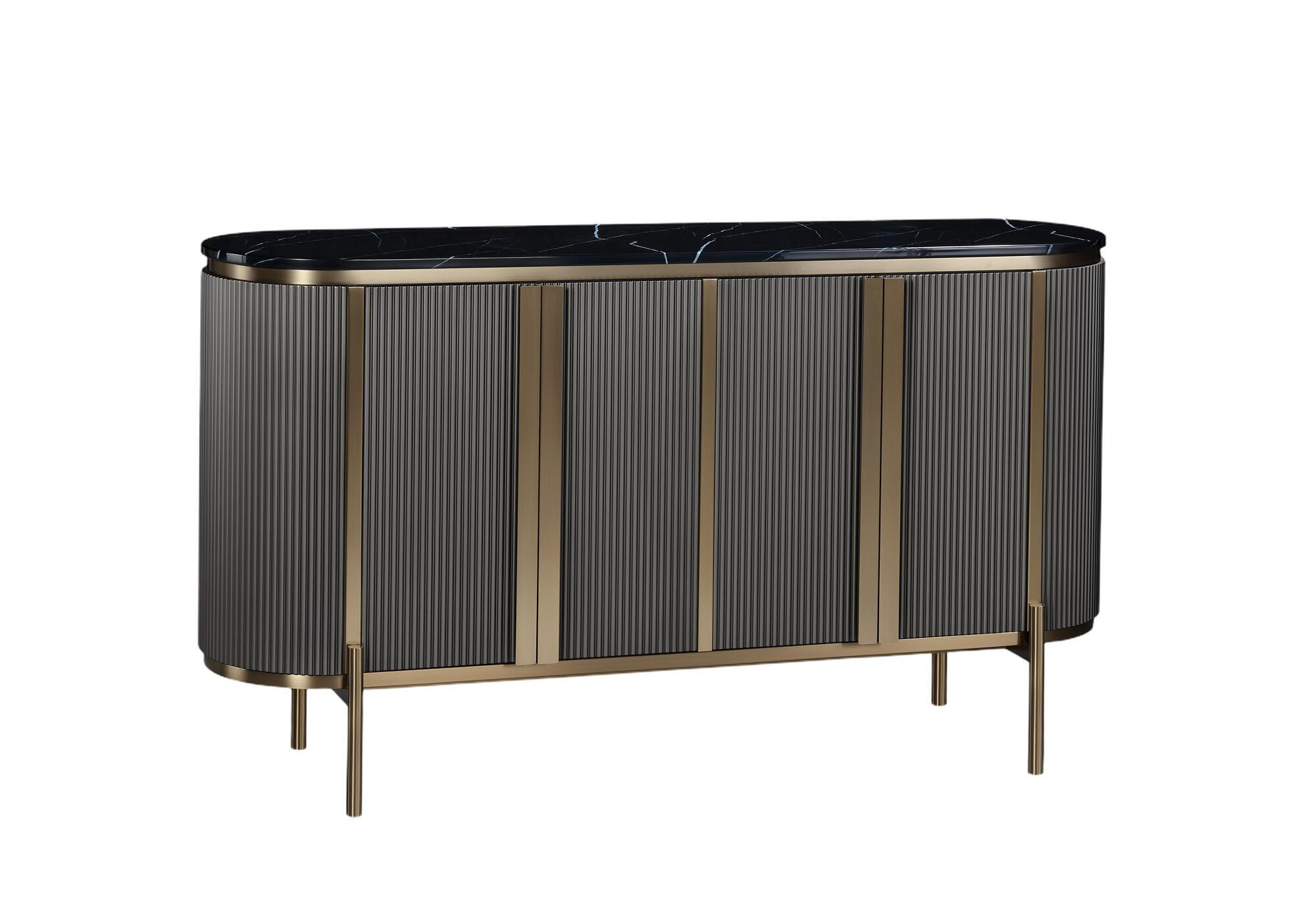 Furnlux Tv-Lowboard Schwarz, Beige 160x90x40 cm