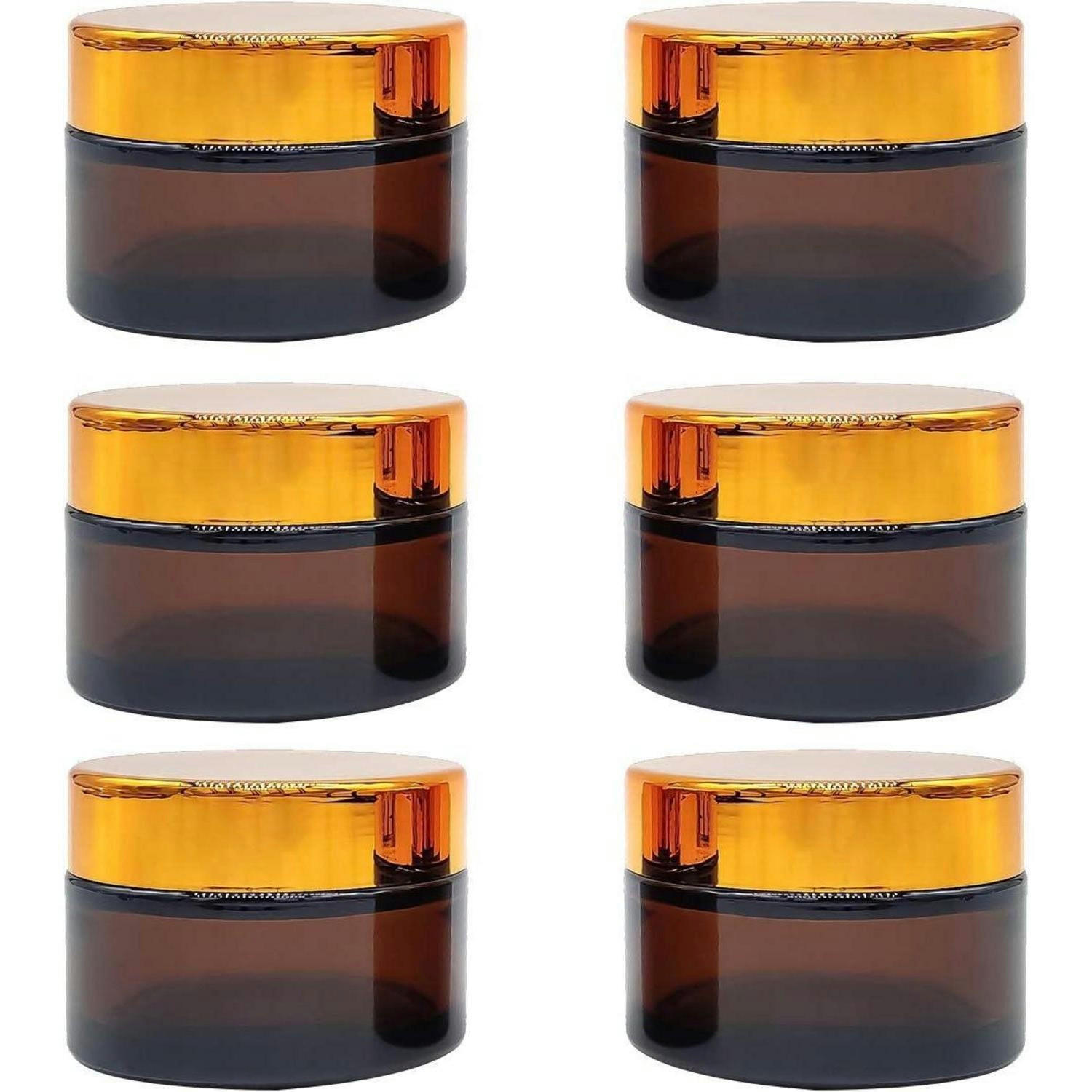 CREMEDOSE 6-teiliges Set 50 ml Bernstein Glas - Braun, Glas (4.6/5.6/4.6cm)