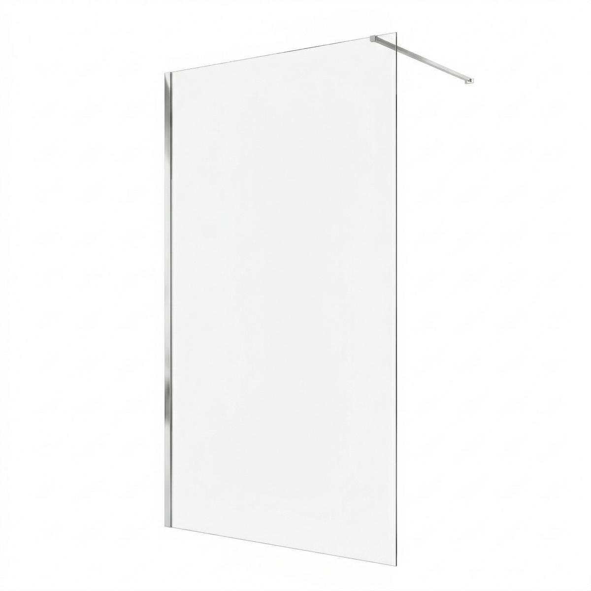 DUSCHWAND Florida - 100 x 200 cm - Chrom - Walk-In Duschabtrennung aus Sicherheitsglas - Chromfarben, Glas (100/200cm) - Badplaats