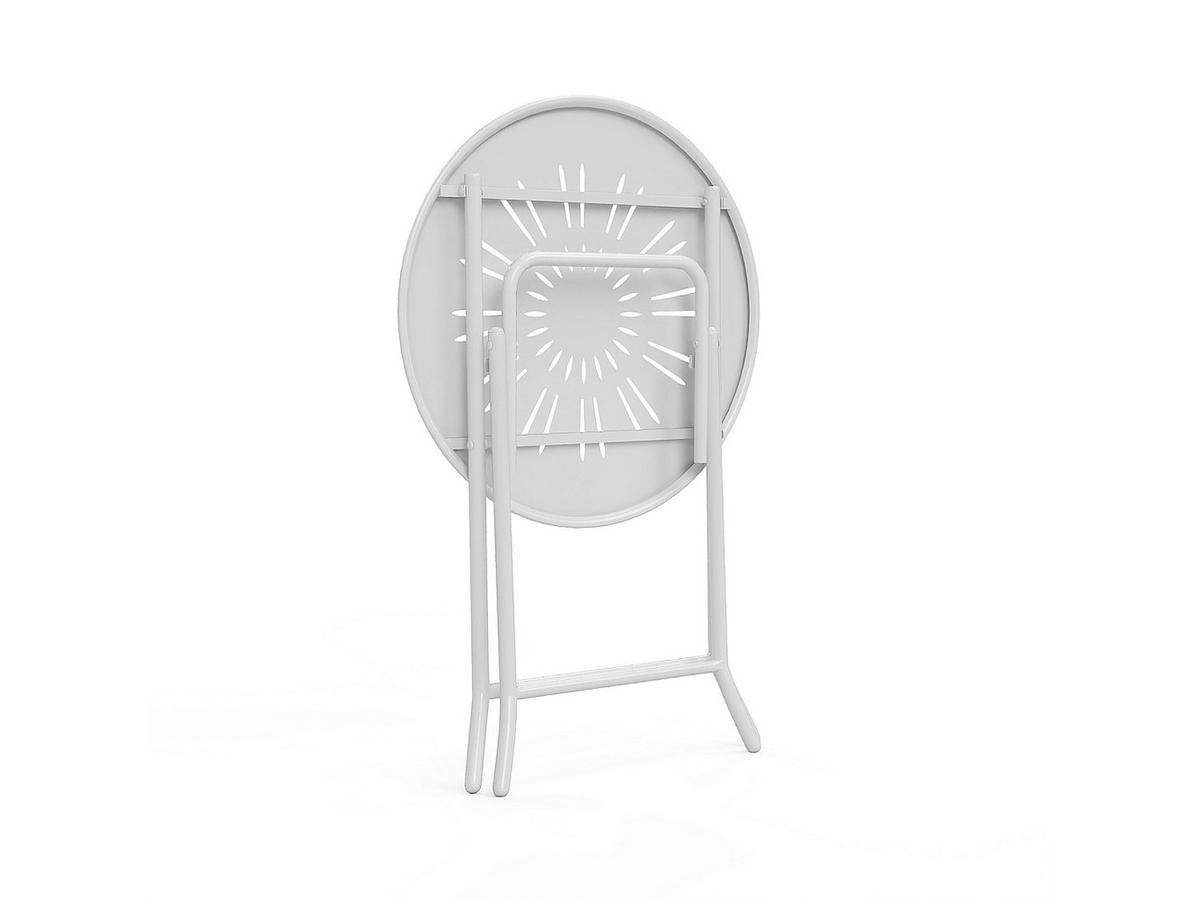 GARTENTISCH - 2 -Sitzer - Stahl - weiß - GUERMANTES - Weiß, Metall (60/60/73.5cm) - Vente-Unique