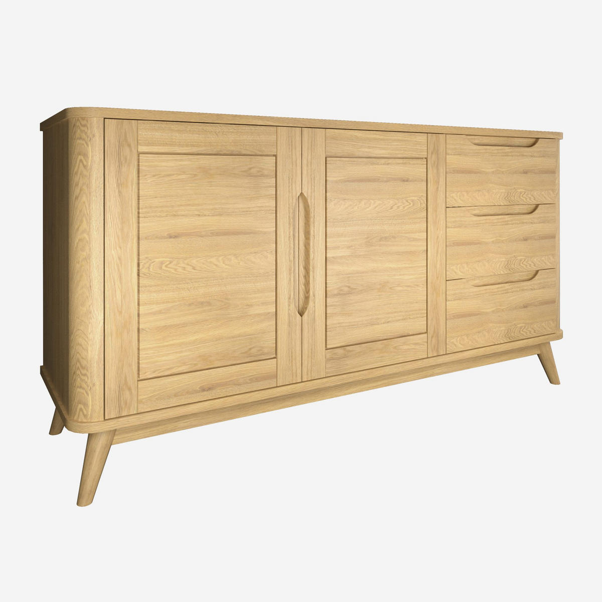 SIDEBOARD Nora, Natur Massiveiche - Beige, Holz (45/80/150cm) - WOODEK