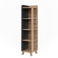 BADREGAL Karen Sonoma/Anthrazit 30 x 128 cm mit 4 Fächern - Anthrazit/Sonoma Eiche, Holzwerkstoff (30/128/35cm) - Vicco