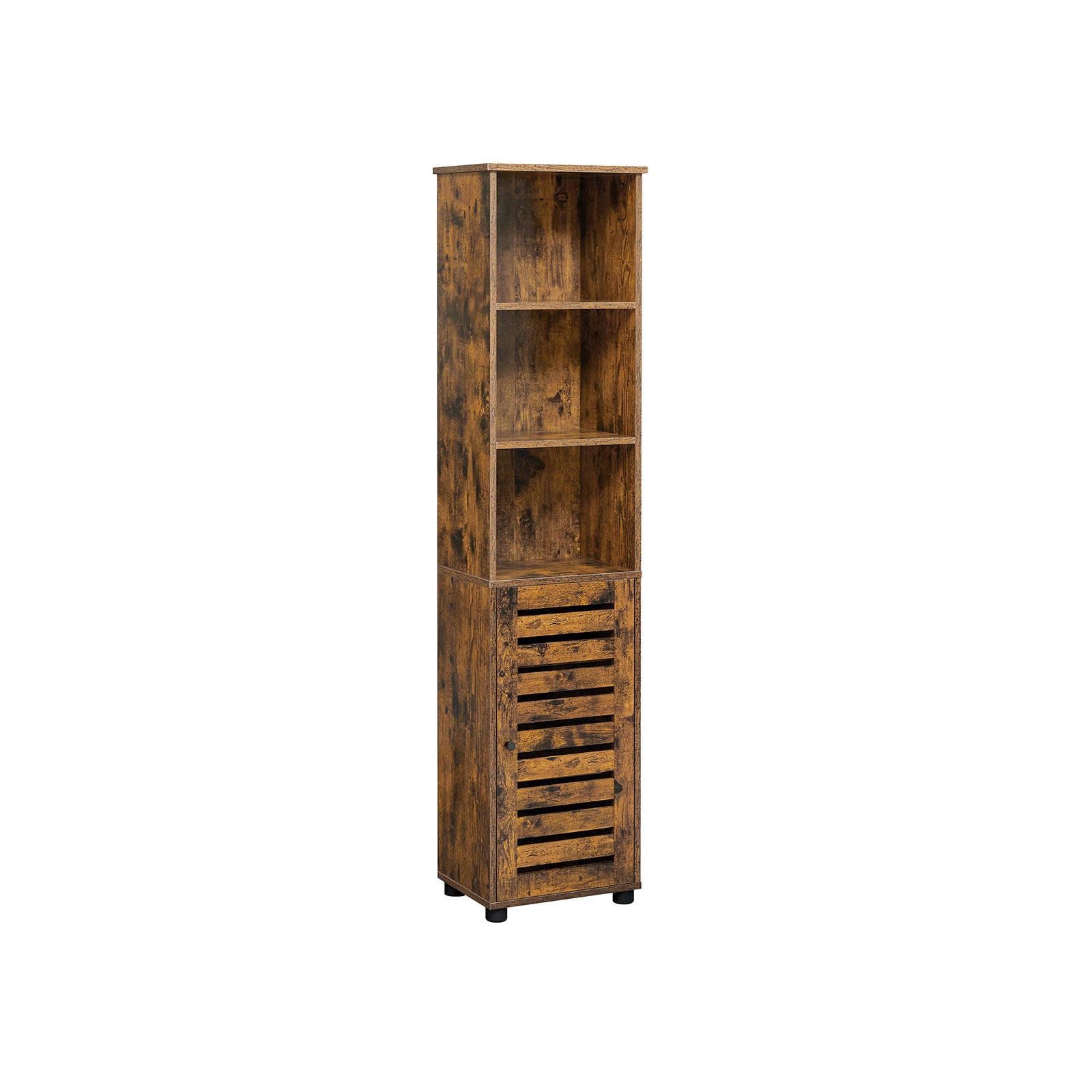 BADEZIMMERSCHRANK HOCHSCHRANK - Braun, Holzwerkstoff (30/167/40cm) - Hansiro