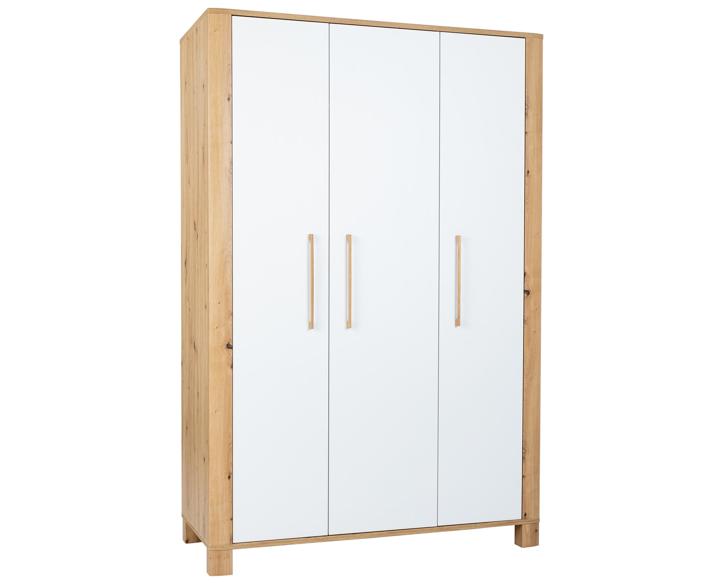 arthur berndt Kleiderschrank Eiche Artisan, Weiß 130x195x51 cm