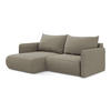 ECKSOFA mit Schlaffunktion Strukturstoff Stoff Beige - Beige/Schwarz, Kunststoff/Textil (148/207cm) - Makamii