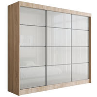 KLEIDERSCHRANK PEKA III - 250 cm - Sonoma Eiche|Weiß - Weiß/Sonoma Eiche, Holzwerkstoff (250/215/61cm) - ALTDECOR