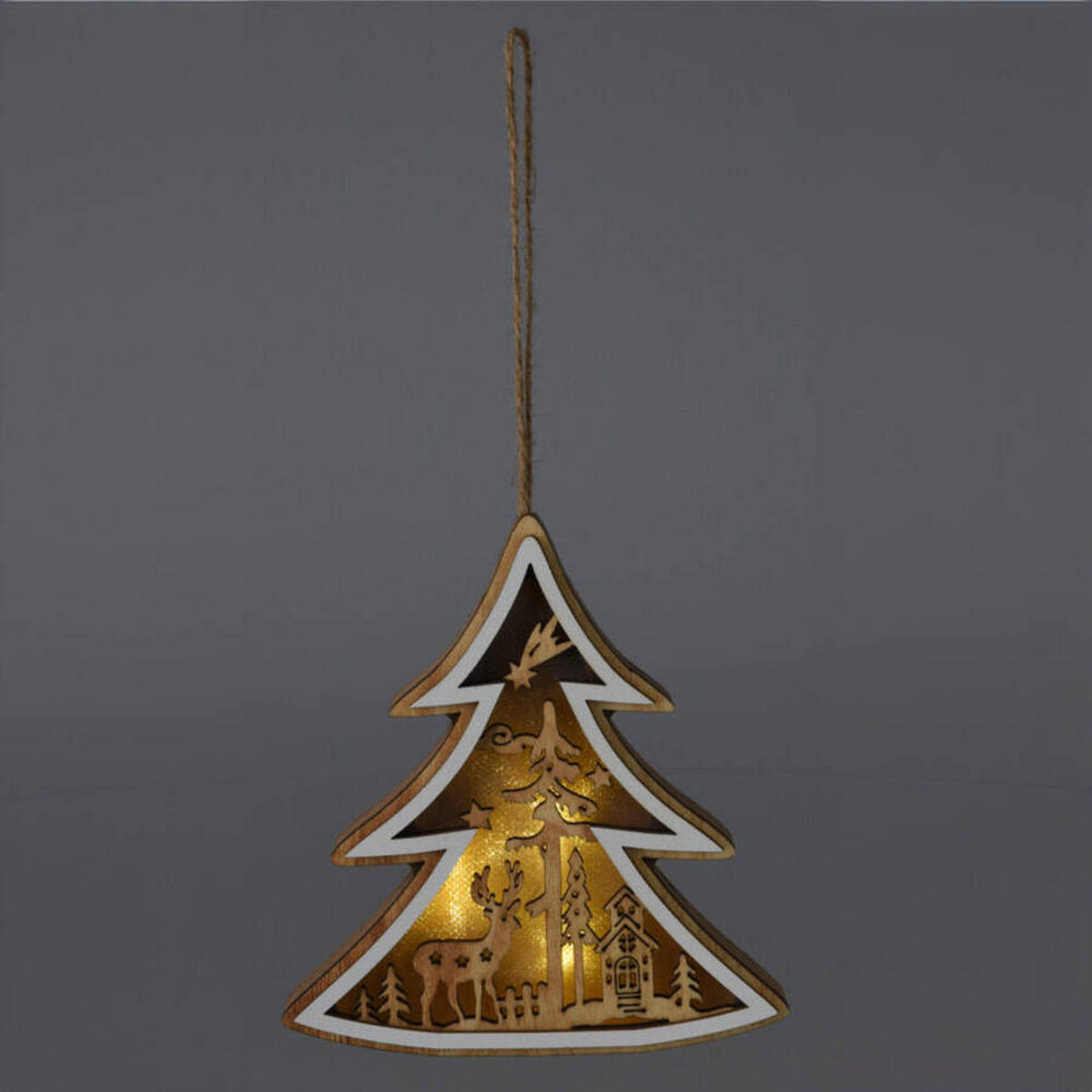 WEIHNACHTSDEKORATION 12 cm - Beige, Holz (2.5/12/12cm) - Home Styling Collection