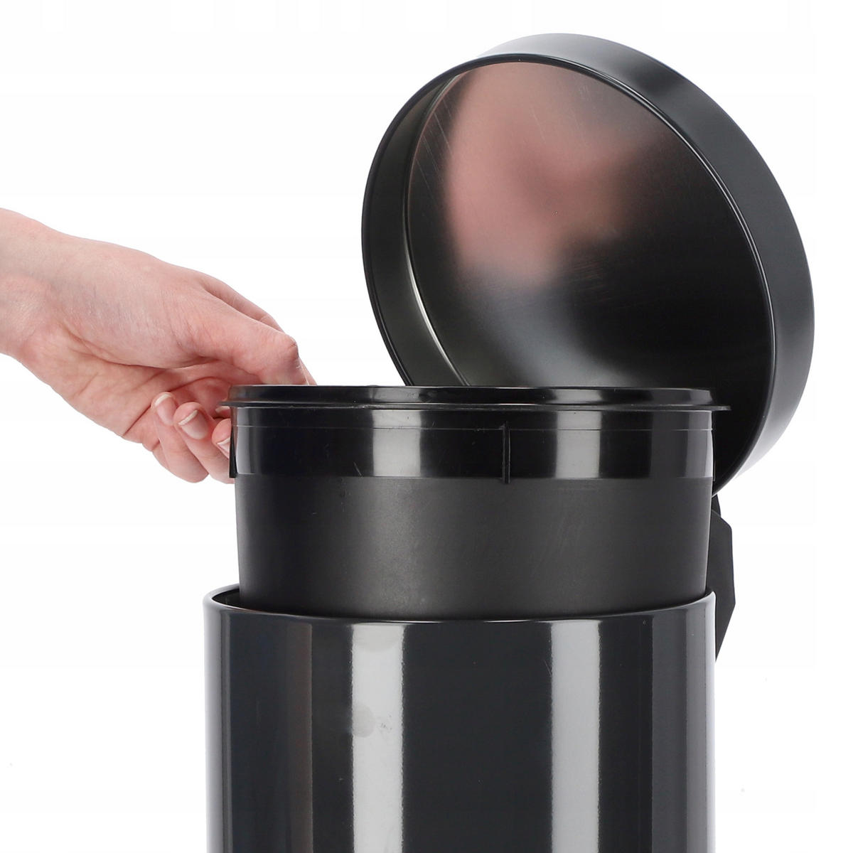MÜLLEIMER 5L Anthrazit - Anthrazit, Metall (18.7/18.7cm) - KADAX