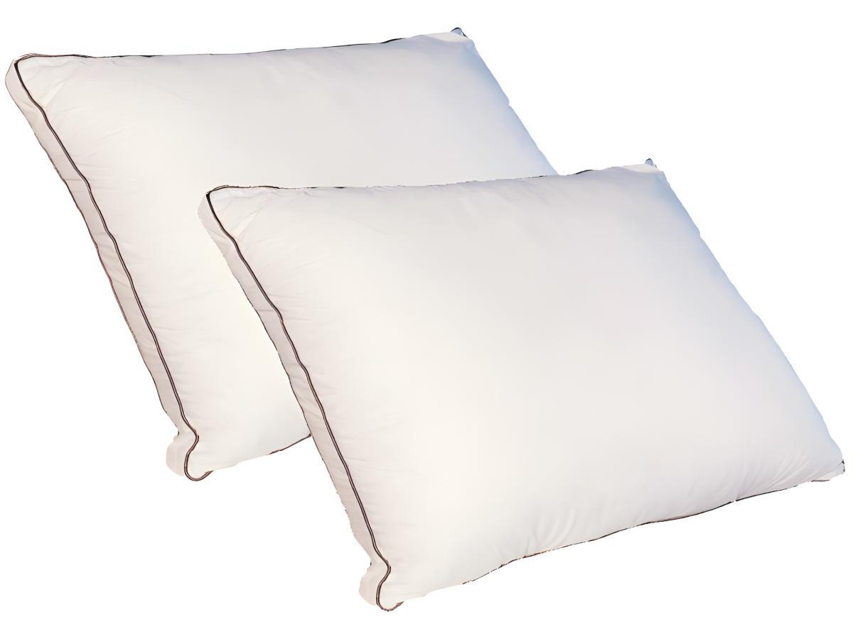 KOPFKISSEN atmungsaktiv 2er-Set - 700 gr - 50 x 70 cm - Baumwollperkal - Weiß - AUXENCE - Weiß, Textil (70/50cm) - Vente-Unique