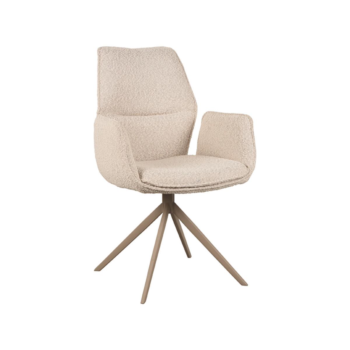 ESSZIMMERSTUHL Mellow Beige 63/58/92 cm 2er-Set - Creme, Textil (58/92/63cm) - LABEL51