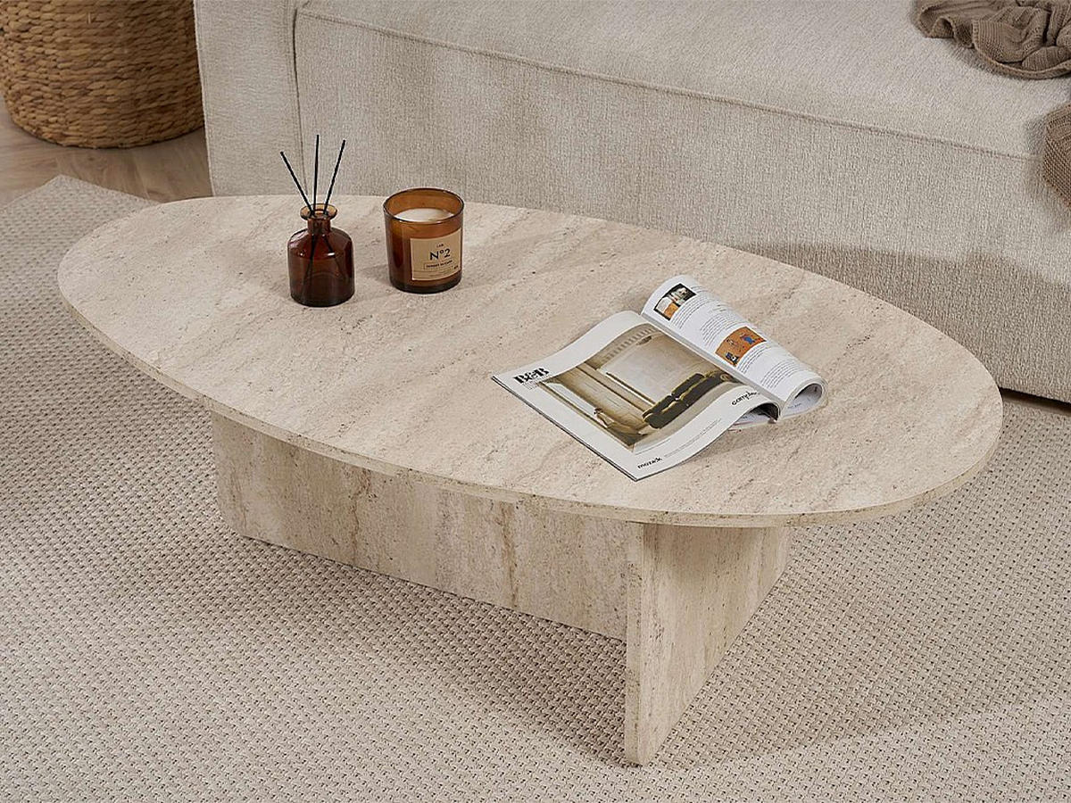 COUCHTISCH - 120 cm x 65 cm - holz - beige Isenora - Beige, Holz (65/120/40cm) - Vente-Unique