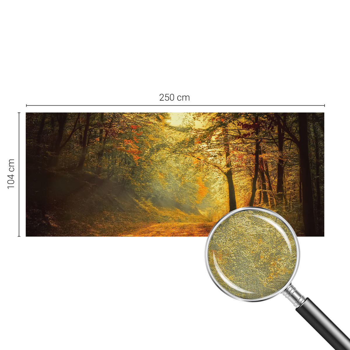 FOTOTAPETE 250x104 cm - Herbstlandschaft - Gelb, Textil (250/104cm) - Wallfluent