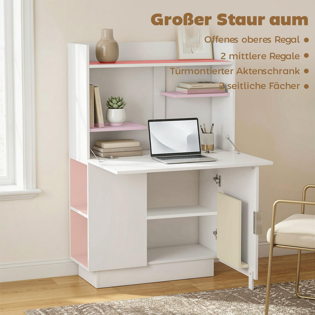 SCHREIBTISCH aus Spanplatte 80/30/128 cm Weiß - Weiß, Holzwerkstoff (80/30/128cm) - HOMCOM