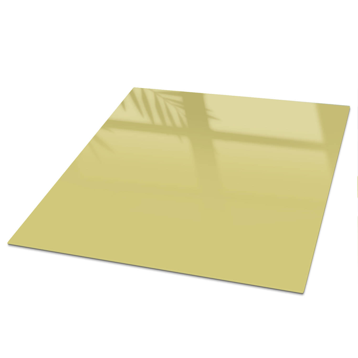 TISCHPLATTE 50x50 cm – Heller Senf - Türkis, Glas (50/50/0.4cm) - Wallfluent