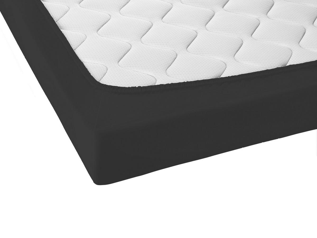 SPANNBETTTUCH Jersey schwarz, 140x200 cm - 160x220 cm - Schwarz, Textil (160/220cm) - biberna