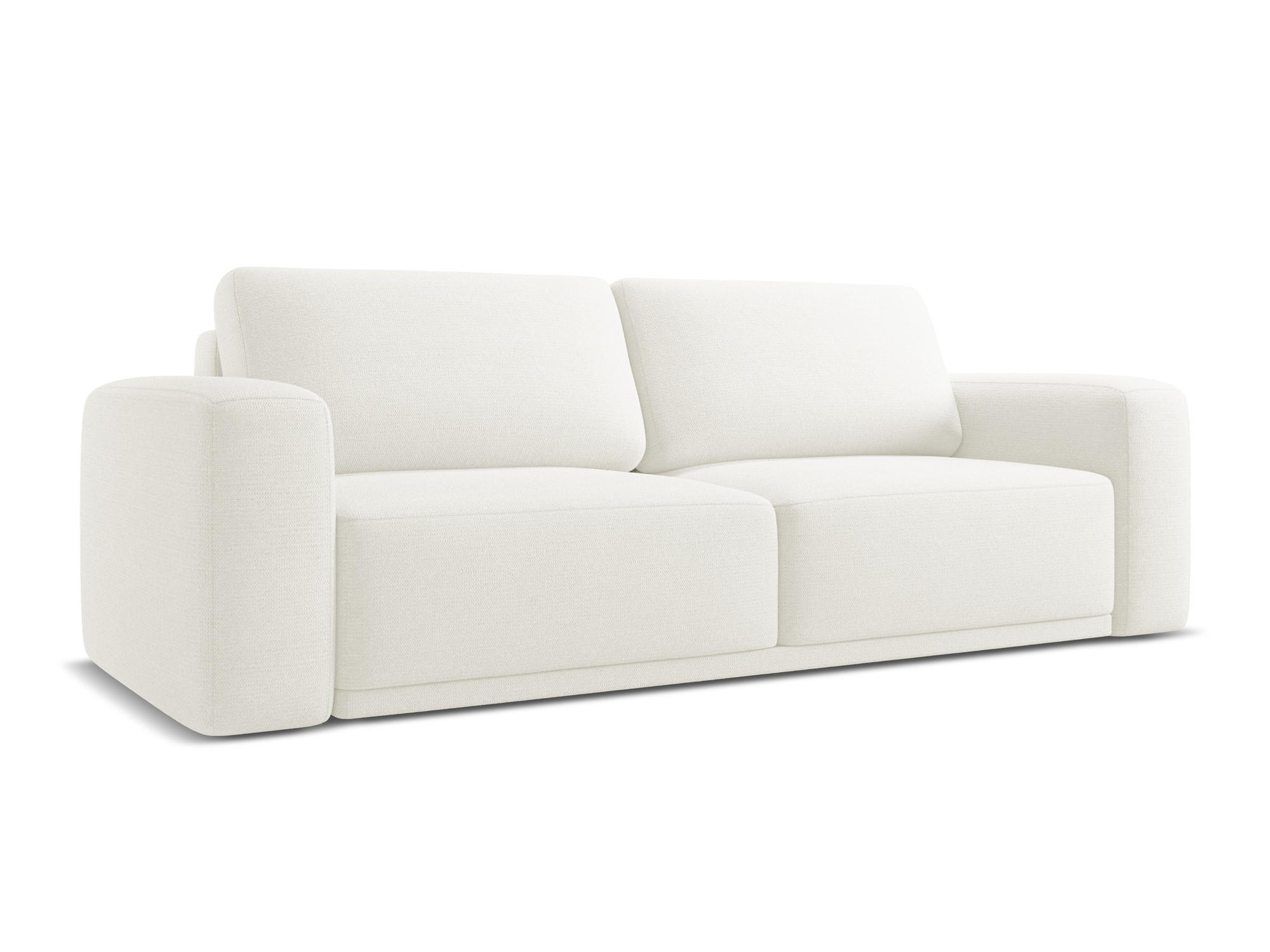 3-SITZER SOFA mit Schlaffunktion Chenille Stoff Weiß - Schwarz/Weiß, Kunststoff/Textil (242/91/100cm) - Makamii