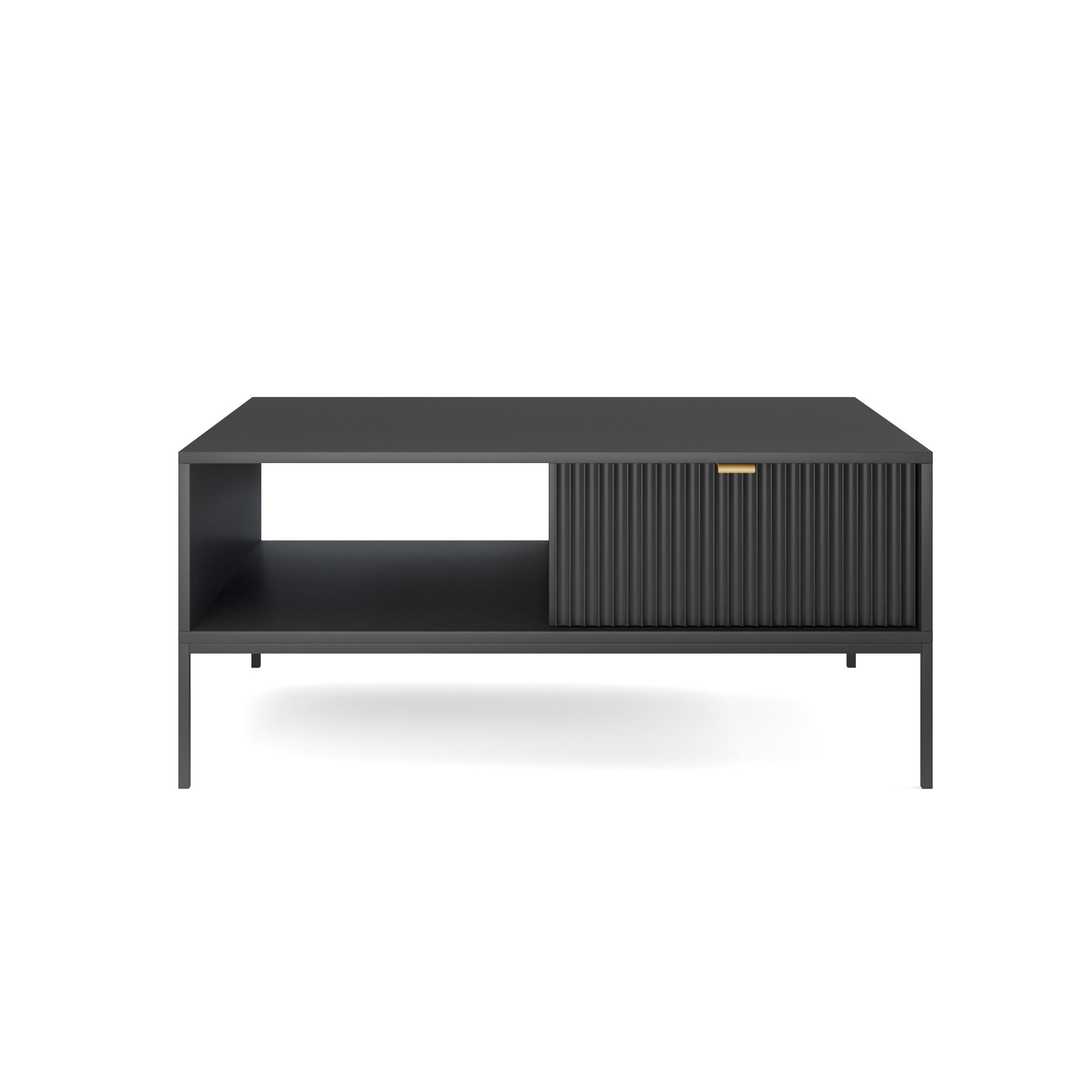 COUCHTISCH Vellore Schwarz 104/68/46 cm - Goldfarben/Schwarz, Holzwerkstoff/Metall (68/104/46cm) - Selsey