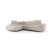 ECKSOFA EMILY mit Schlaffunktion Monolith 02 Links - Beige, Textil (275/200cm) - Bedante
