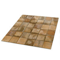 TISCHPLATTE 50x50 cm – Rustikale Fliesen - Braun, Glas (50/50/0.4cm) - Wallfluent