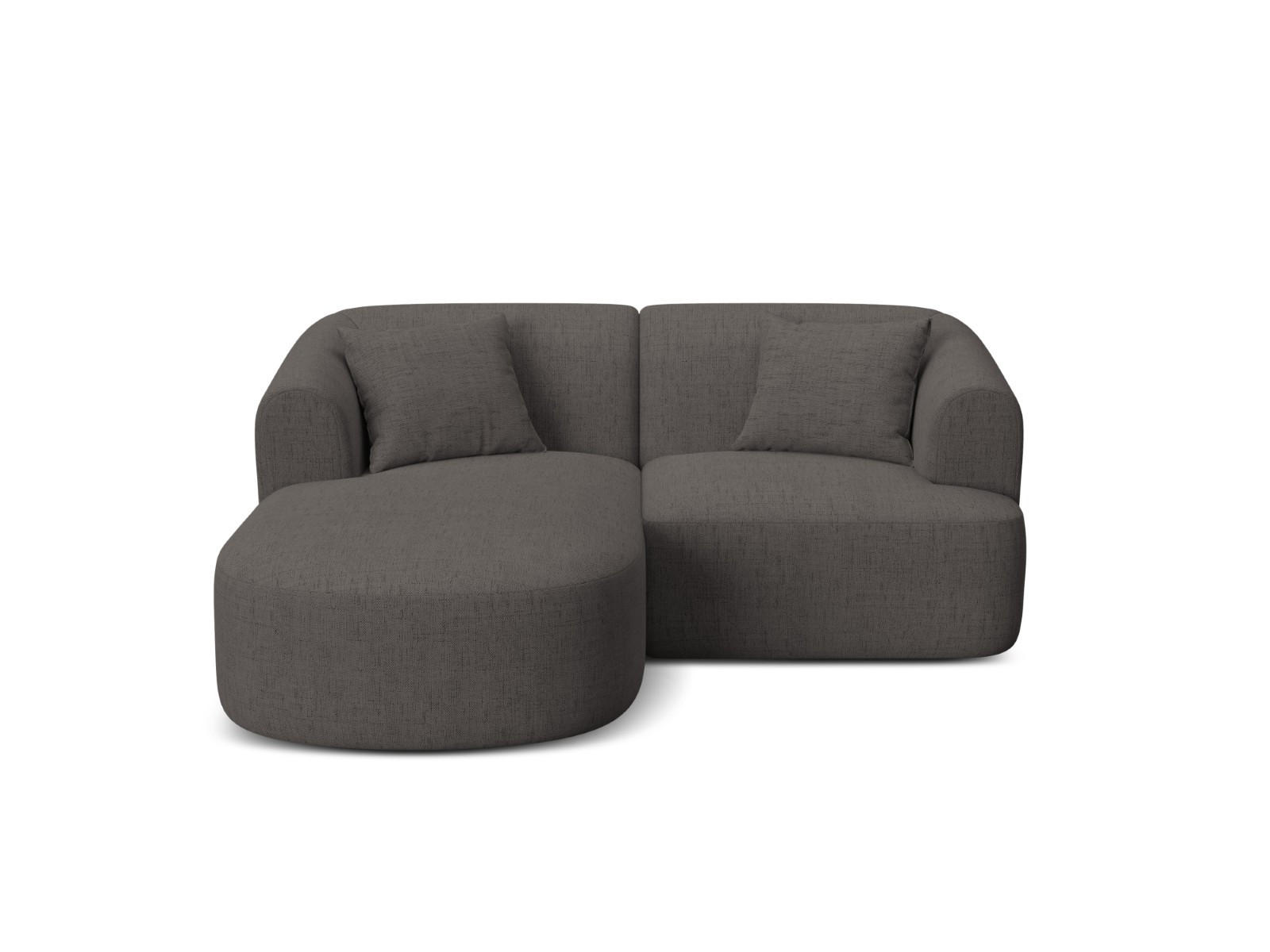 MODULARES-ECKSOFA links Campi aus strukturiertem Stoff grau 3 Sitzplätze - Grau, Textil (156/180cm) - Cosmopolitan Design