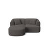 MODULARES-ECKSOFA links Campi aus strukturiertem Stoff grau 3 Sitzplätze - Grau, Textil (156/180cm) - Cosmopolitan Design