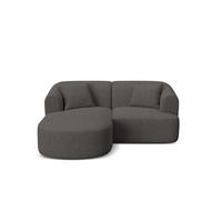 MODULARES-ECKSOFA links Campi aus strukturiertem Stoff grau 3 Sitzplätze - Grau, Textil (156/180cm) - Cosmopolitan Design