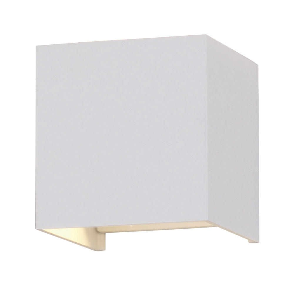 LED AUSSEN-WANDLEUCHTE Aluminium Weiß - Weiß, Metall (10/10/10cm)