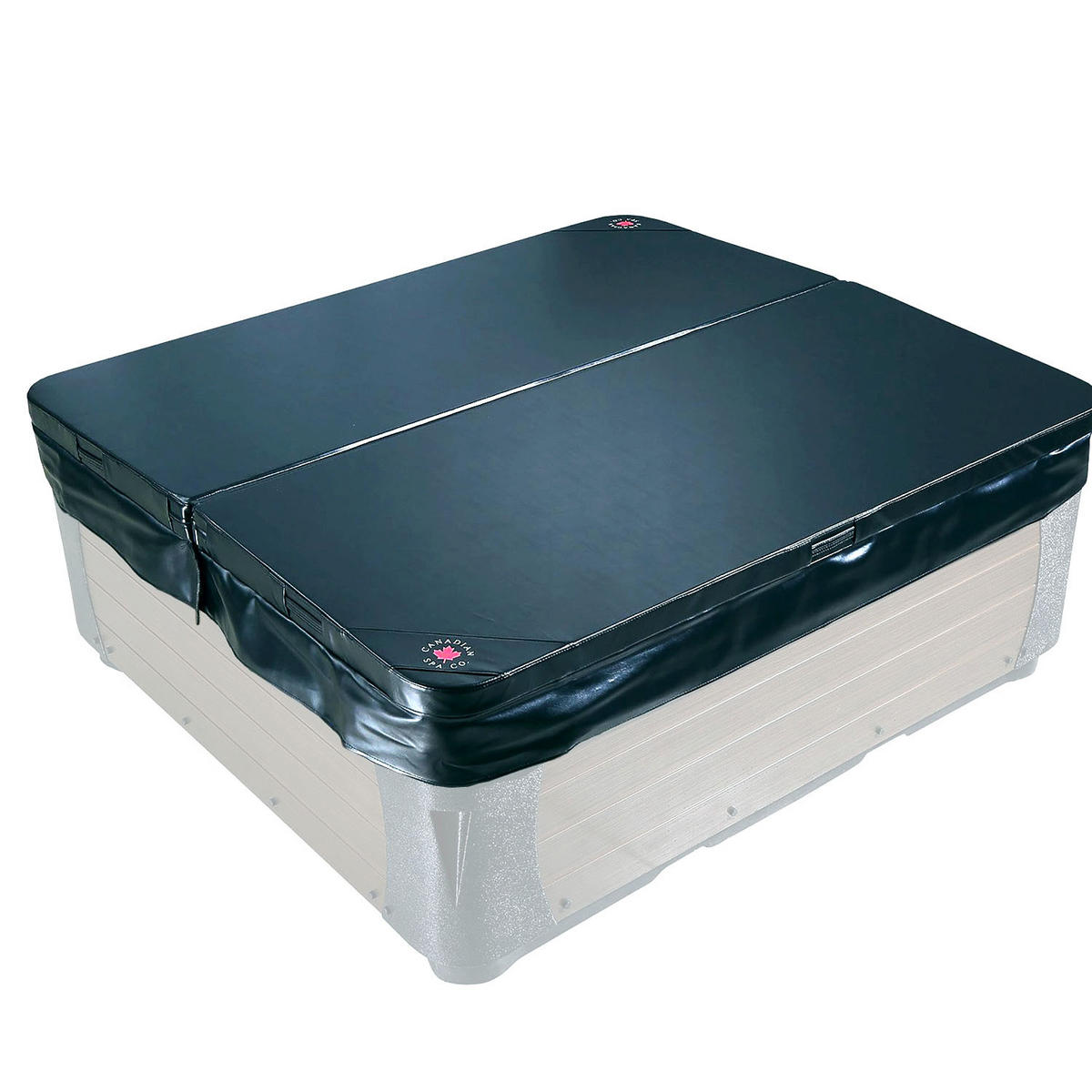 WHIRLPOOL ISOLIERABDECKUNG Kingston/Alberta schwarze Whirlpool-Abdeckung - Schwarz, Leder (216/240cm) - Canadian Spa Company