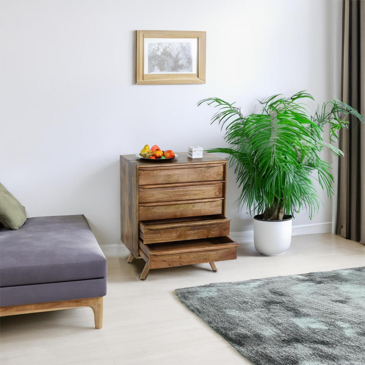 HIGHBOARD Walnuss Dekor - Walnussfarben, Holz (65/81/39cm) - MCW