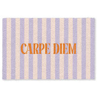 FUSSMATTE Lila – Orange – Streifen – Carpe Diem 180x120 cm - Flieder, Kunststoff (180/0.4cm) - MuchoWow