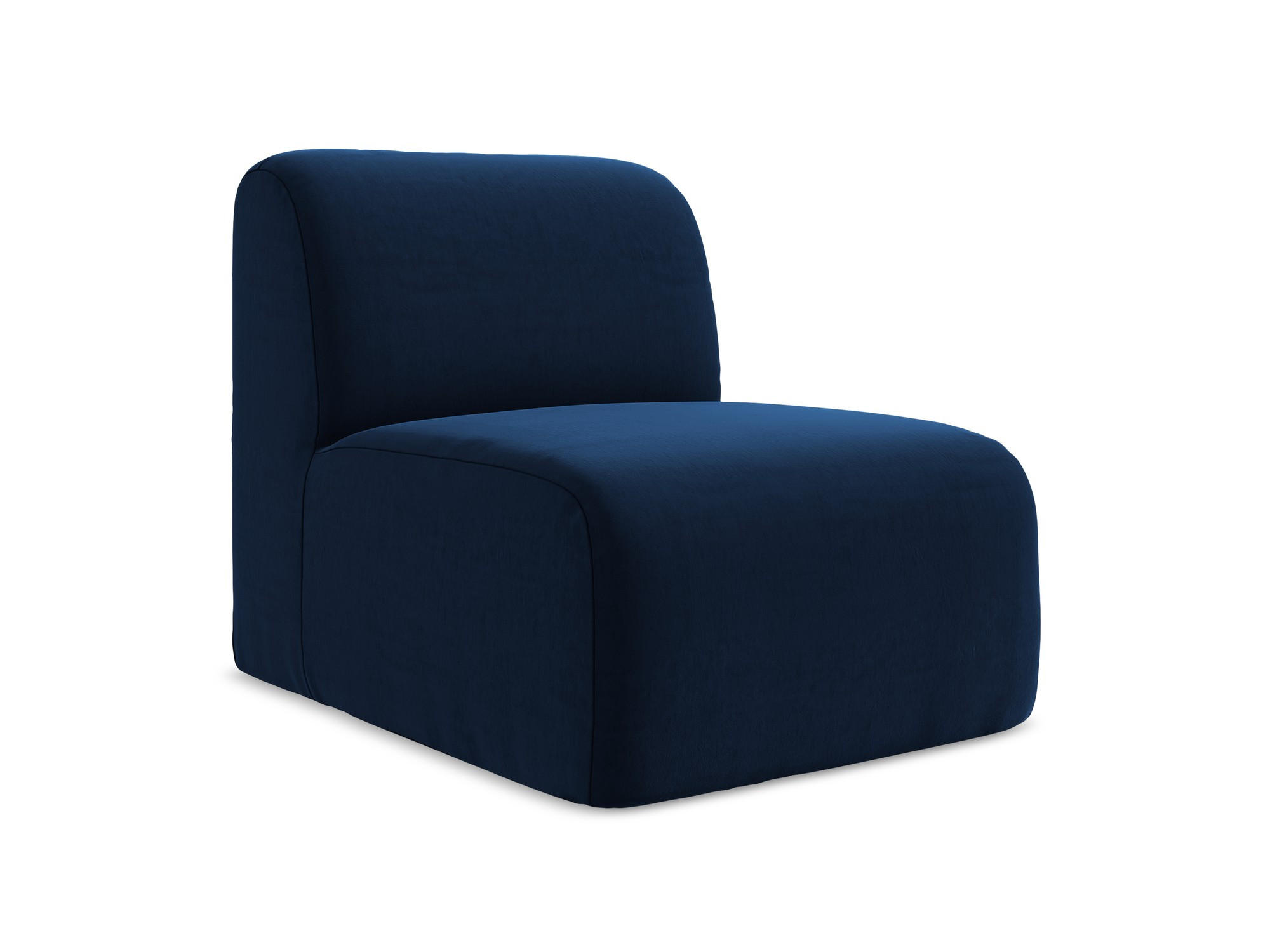SOFAELEMENT Samt Stoff Blau - Türkis/Schwarz, Holzwerkstoff/Kunststoff (70/75/94cm) - Makamii