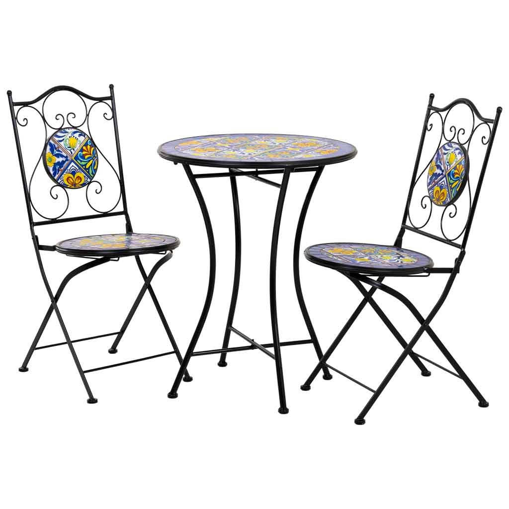 TISCH und STÜHLE, schwarz, 3-tlg. - Schwarz, Metall - Wanderlust