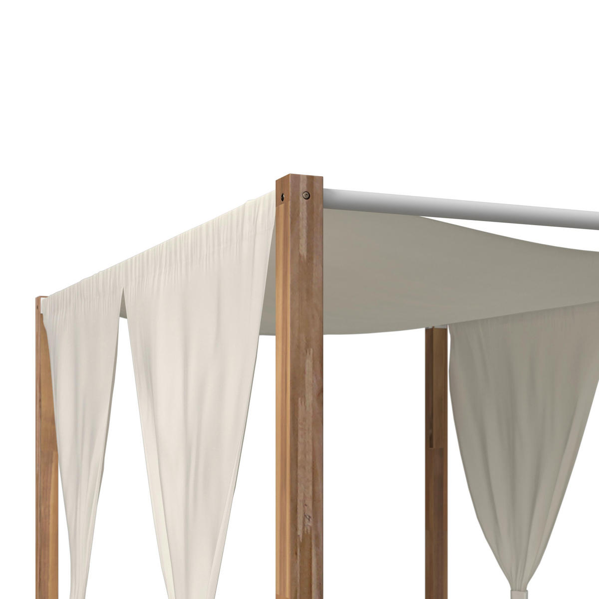 SONNENINSEL Nicola Creme Holz/Outdoorstoff - Creme, Holz (1/194.5/190cm)