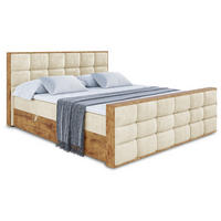 BOXBETT mit Matratze H4 und Lattenrost - LOLLI2-Z - 160x200 - Beige Monolith - Beige, Holzwerkstoff (160/200cm) - ALTDECOR