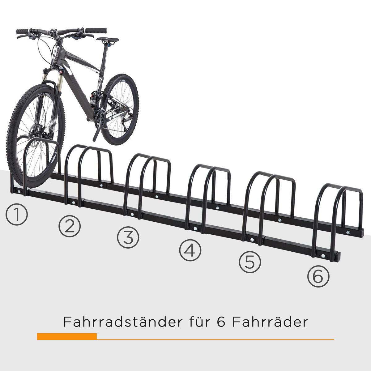 FAHRRADSTÄNDER, Stahl, Schwarz, 179L x 33B x 27H cm - Schwarz, Metall (33/27/179cm) - HOMCOM