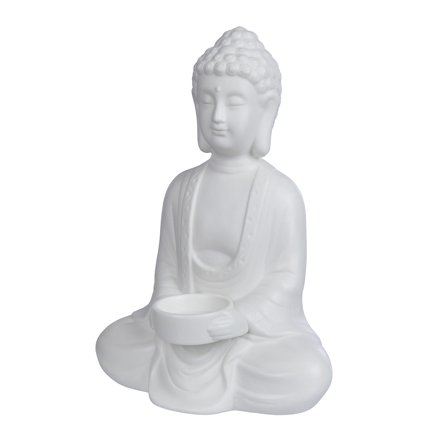 DEKO-STATUE Buddha - Weiß, Keramik (11/23/17cm) - BUTLERS