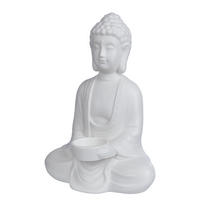 DEKO-STATUE Buddha - Weiß, Keramik (11/23/17cm) - BUTLERS