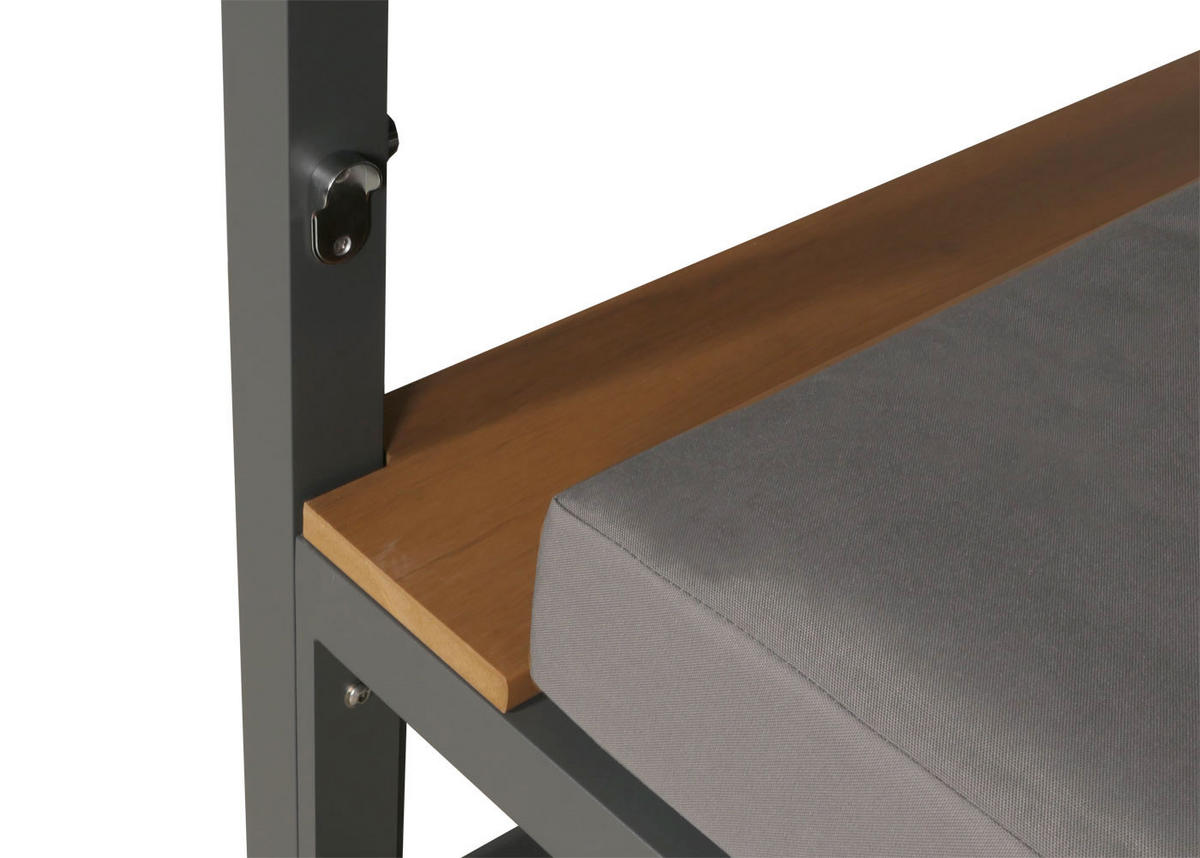 LOUNGE-GARTENLIEGE Hellgrau - Hellgrau, Textil (200/200/200cm) - MCW