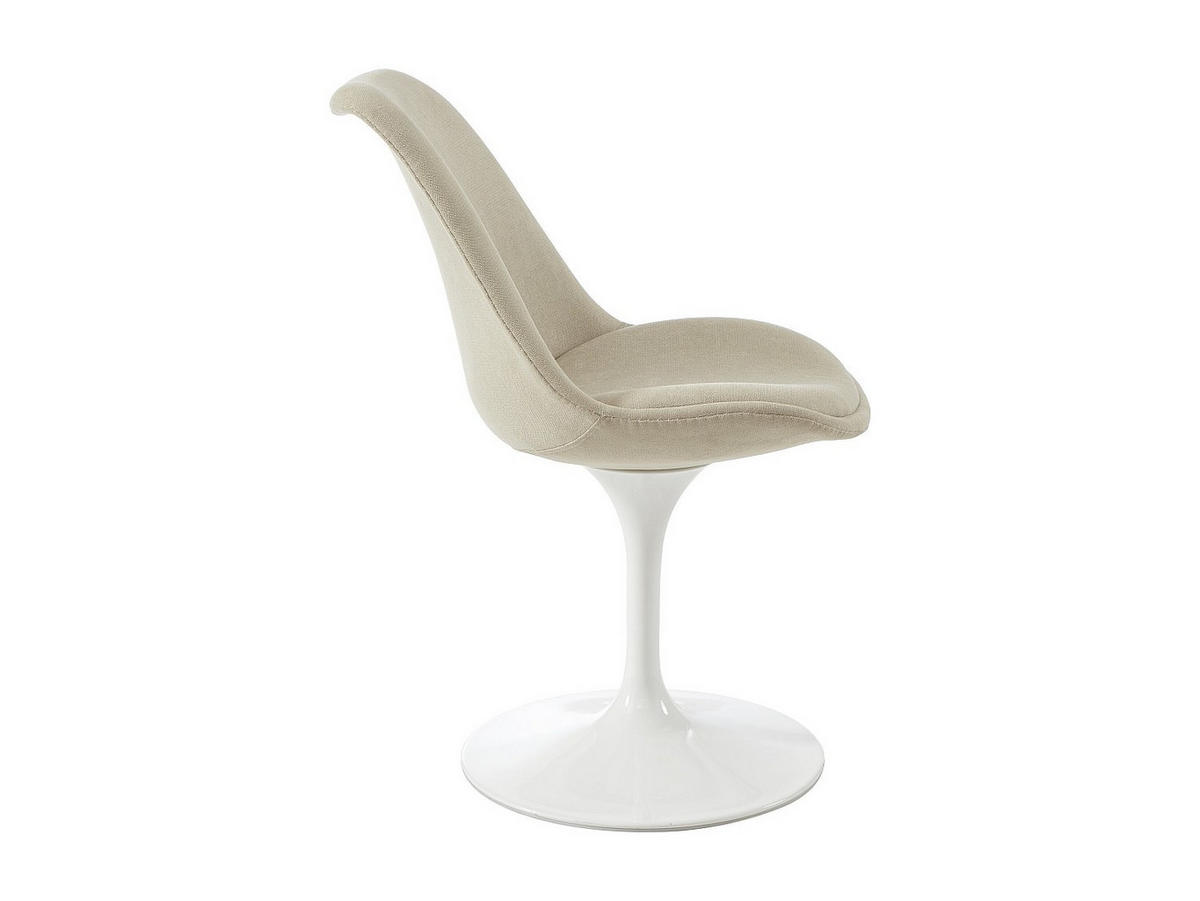 STUHL - Strukturstoff & Stahl - Beige & Weiß - XAFY - Beige, Textil (48/79.5/61.5cm) - Vente-Unique