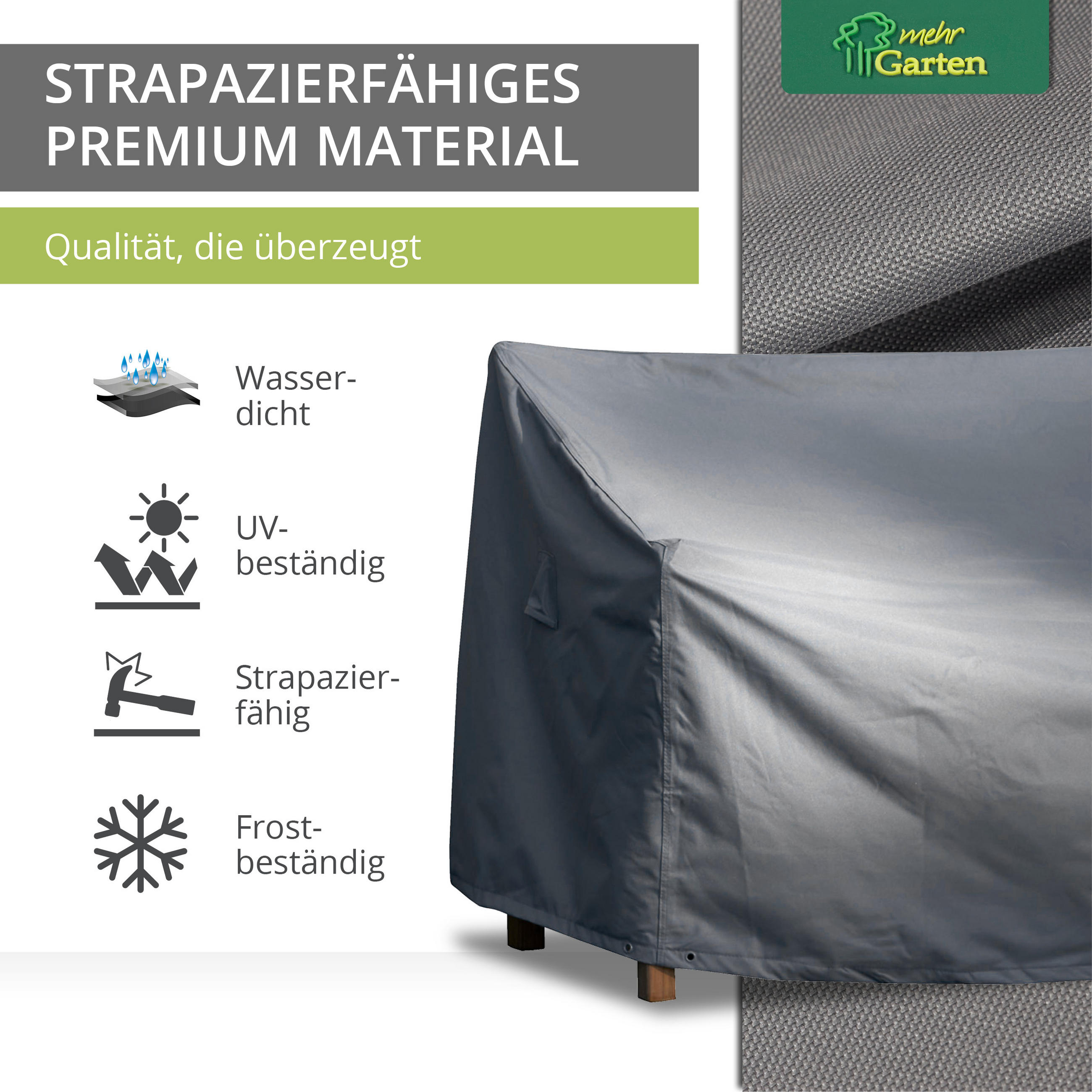 Thumbnail - mehr Garten Gartenbank, Grau, Kunststoff, 203x91x75 cm, Gartenzubehör, Gartenmöbel-Schutzhüllen